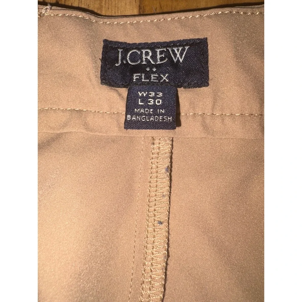J‎ Crew Flex Slim Fit Chino Pants Khaki Mens W33 L30 Stretch Twill